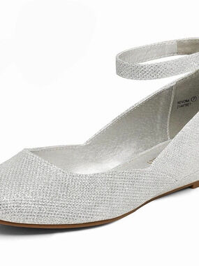 Silver Wedge Pumps  New 7.5